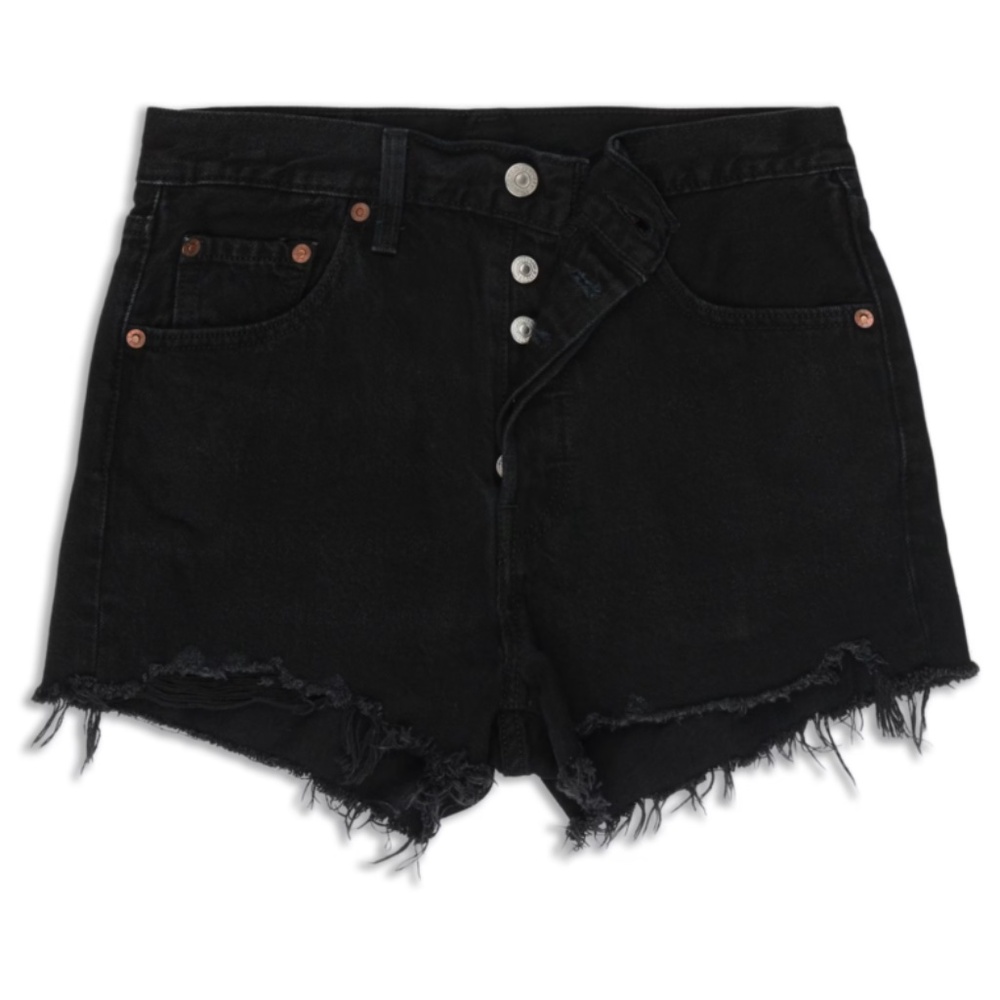 Levis Denim Shorts Black 501 Size 27